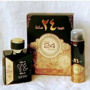 ادکلن عود ۲۴ ساعه ارض الزعفران همراه با اسپری