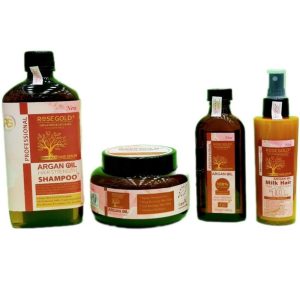 ست شامپو ، ماسک مو ، شیرمو و روغن آرگان رزگلد ROSE GOLD