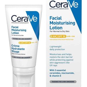 لوسیون مرطوب کننده روز سراوی SPF50 پوست نرمال تا خشک
