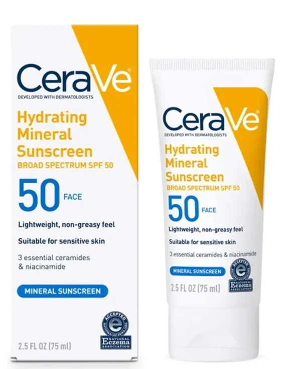 کرم ضد آفتاب سراوی CeraVe  SPF50 آبرسان صورت 75 میل