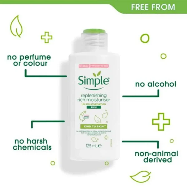 مرطوب کننده و غنی کننده پوست سیمپل  125ml Simple
